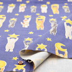 C/L canvas print fabric Nekono Textile "Can't Wait 'Til Night" - nomura tailor