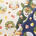 C/L canvas print fabric Nekono Textile "Hohkamuru Hibi - nomura tailor