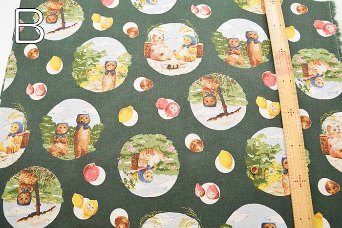 C/L canvas print fabric Nekono Textile "Hohkamuru Hibi - nomura tailor