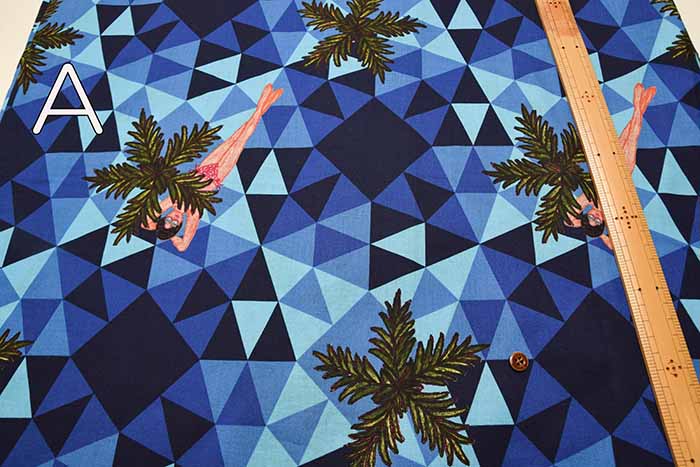 Cotton seating print fabric KATUNO Hawaiian Beach - nomura tailor