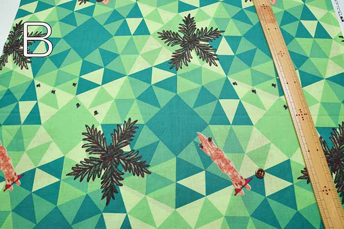 Cotton seating print fabric KATUNO Hawaiian Beach - nomura tailor