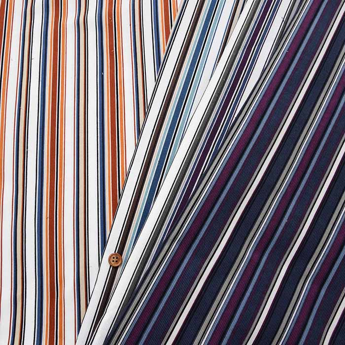 Cotton shirt corduroy fabric multi -stripe - nomura tailor