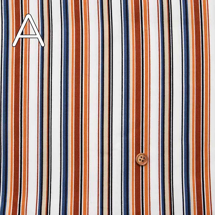 Cotton shirt corduroy fabric multi -stripe - nomura tailor