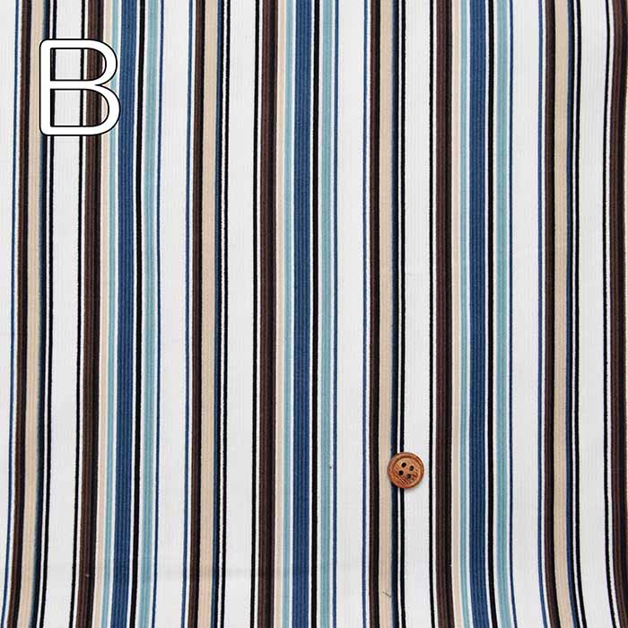 Cotton shirt corduroy fabric multi -stripe - nomura tailor