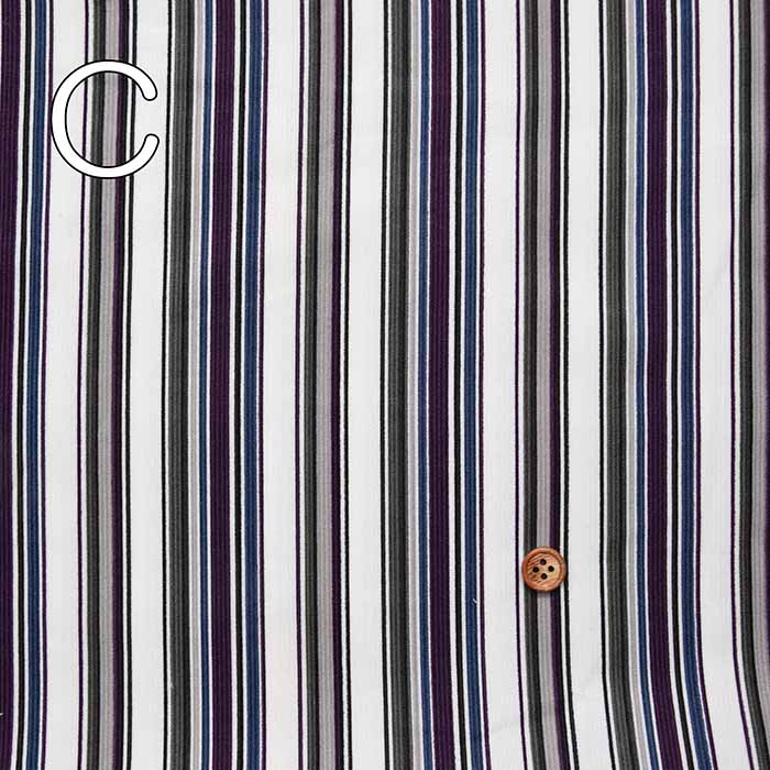 Cotton shirt corduroy fabric multi -stripe - nomura tailor