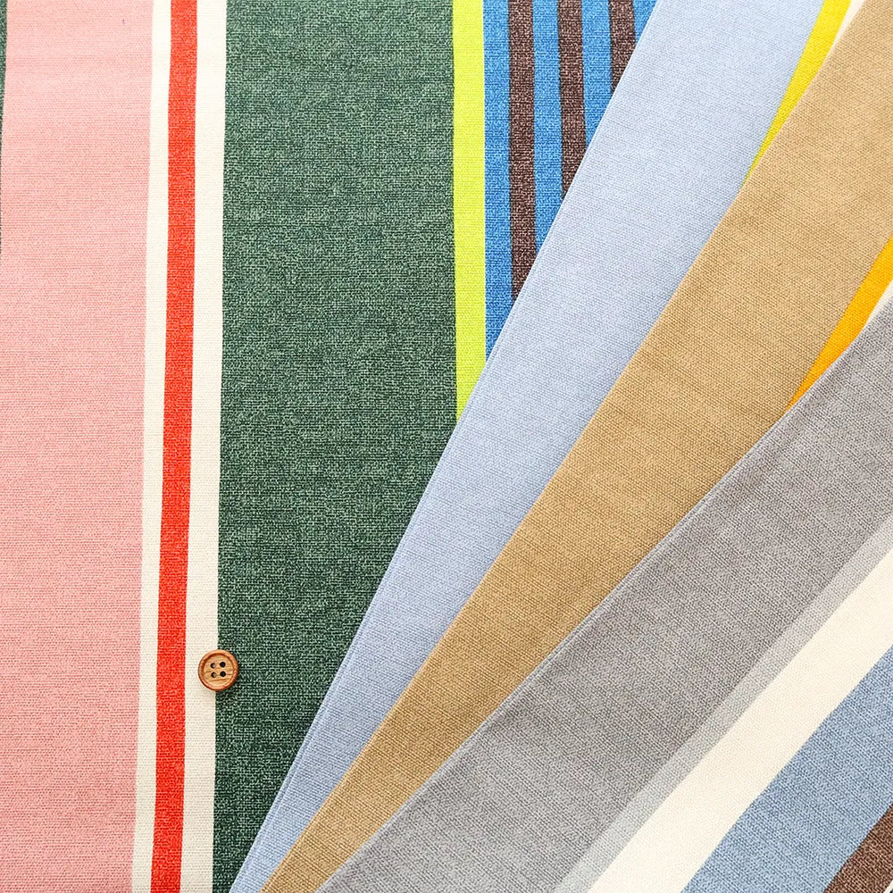 Cotton Oxford Printed Fabric - Dynamic Stripe - nomura tailor