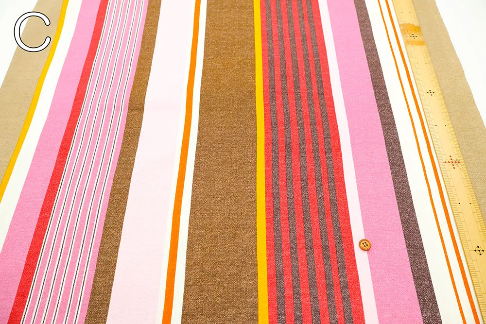 Cotton Oxford Printed Fabric - Dynamic Stripe - nomura tailor