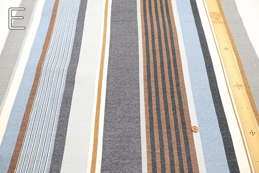 Cotton Oxford Printed Fabric - Dynamic Stripe - nomura tailor