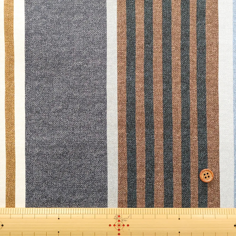 Cotton Oxford Printed Fabric - Dynamic Stripe - nomura tailor