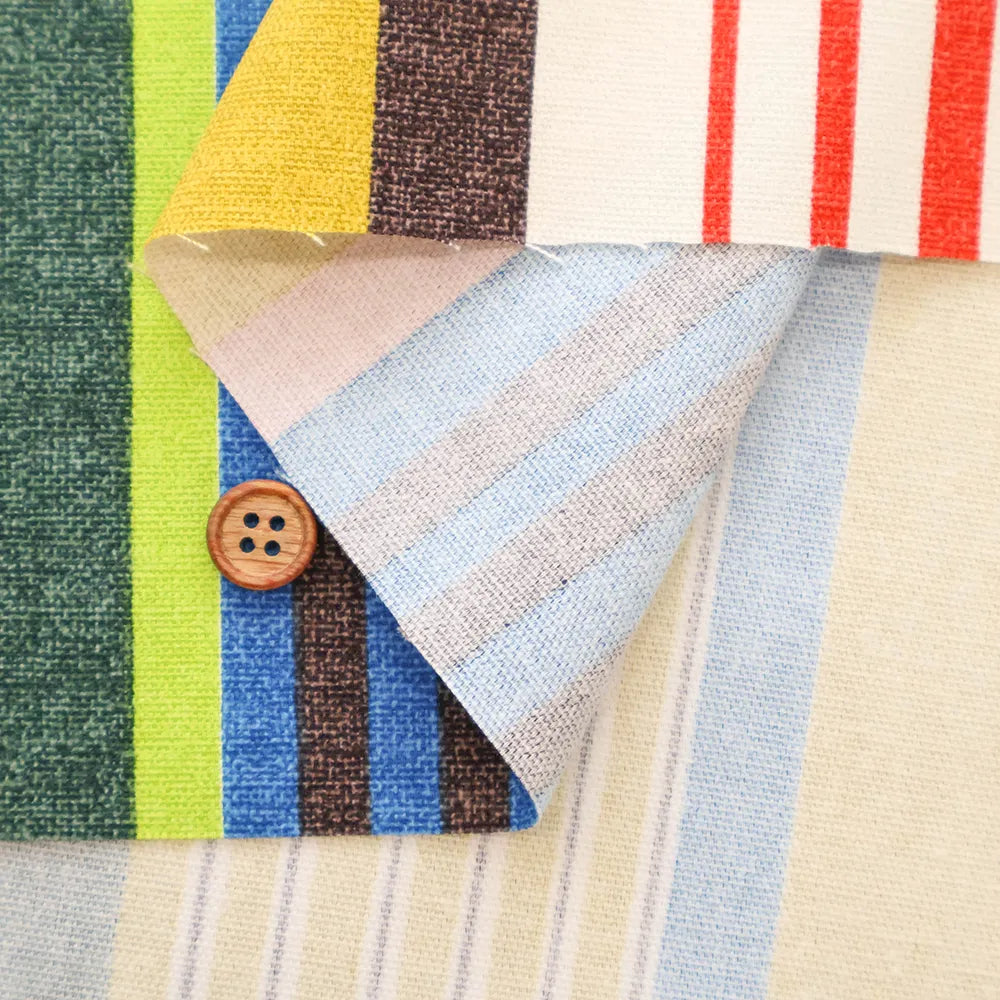 Cotton Oxford Printed Fabric - Dynamic Stripe - nomura tailor