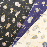 Cotton Sheeting printed Fabric - Constellations and Cats - nomura tailor