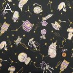 Cotton Sheeting printed Fabric - Constellations and Cats - nomura tailor