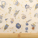 Cotton Sheeting printed Fabric - Constellations and Cats - nomura tailor