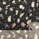 Cotton Sheeting printed Fabric - Constellations and Cats - nomura tailor
