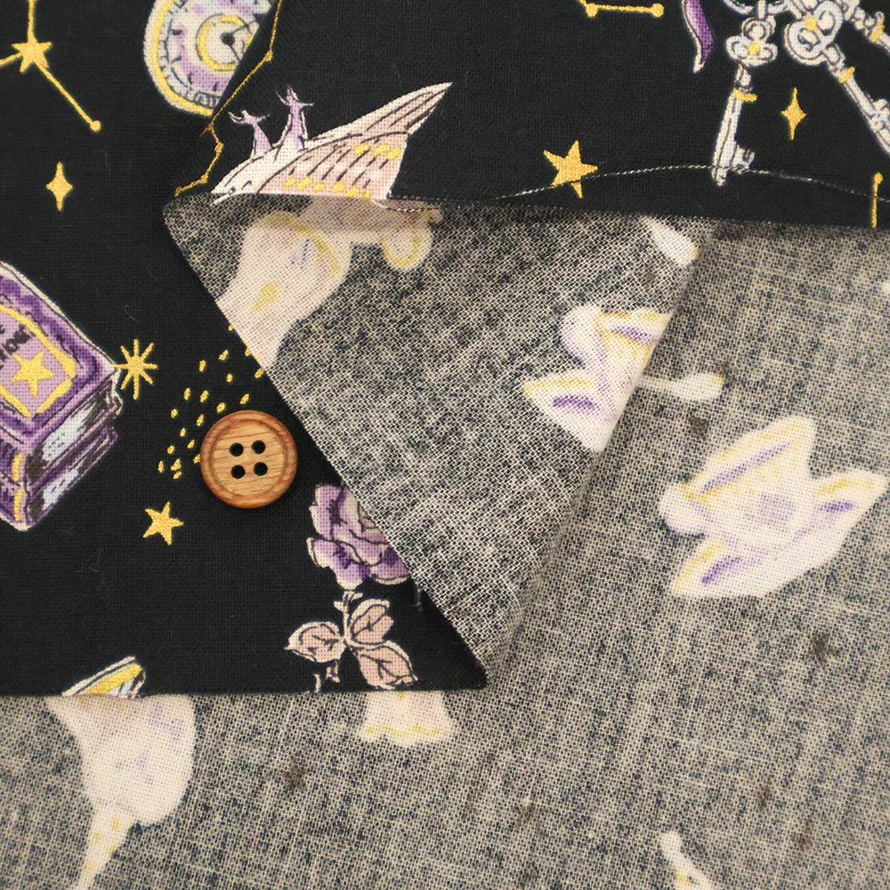 Cotton Sheeting printed Fabric - Constellations and Cats - nomura tailor