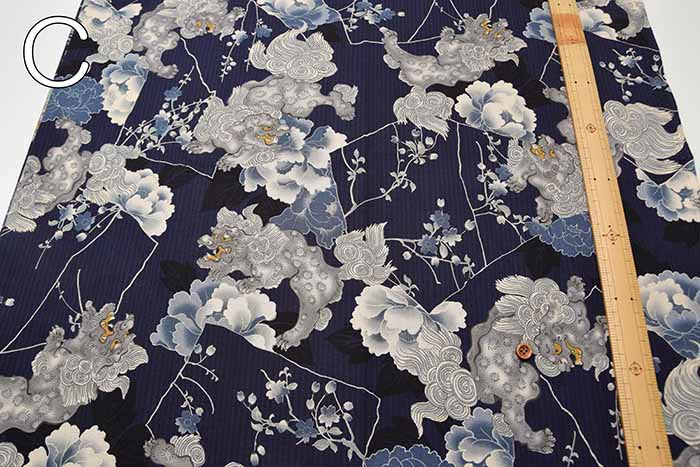 Cotton seating print fabric lion peony pattern - nomura tailor