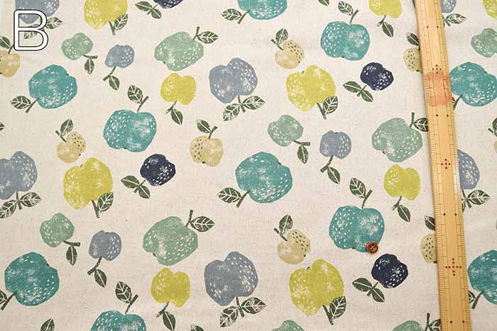 C/L Canvas Printed Fabric KNAP Apples - nomura tailor