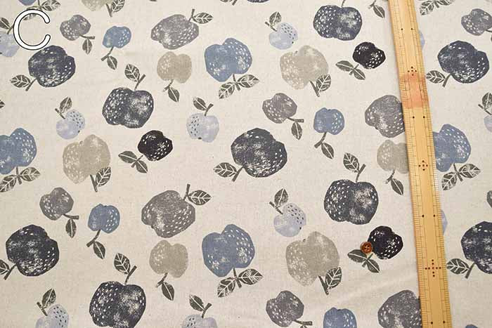 C/L Canvas Printed Fabric KNAP Apples - nomura tailor