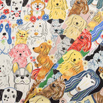 Cotton Ox Printed Fabric Powerful Animal Dog - nomura tailor