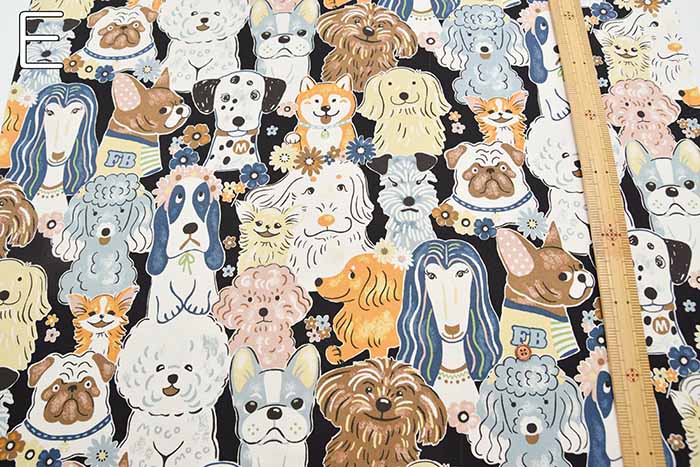 Cotton Ox Printed Fabric Powerful Animal Dog - nomura tailor