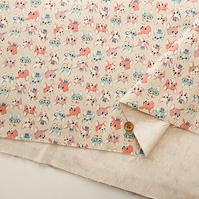 Cotton Oxford Fabric - Mini Print French Bulldog - nomura tailor