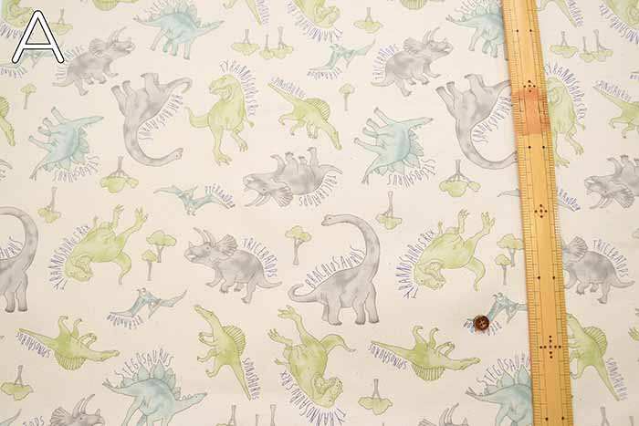 Cotton Ox Printed Fabric Shool boys Dinosaur - nomura tailor