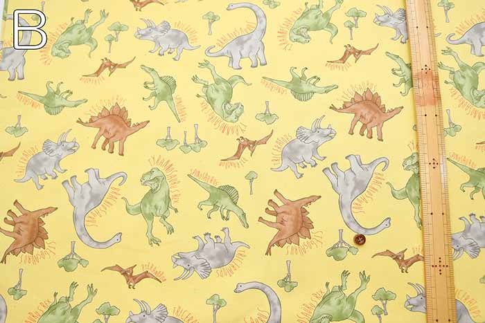 Cotton Ox Printed Fabric Shool boys Dinosaur - nomura tailor