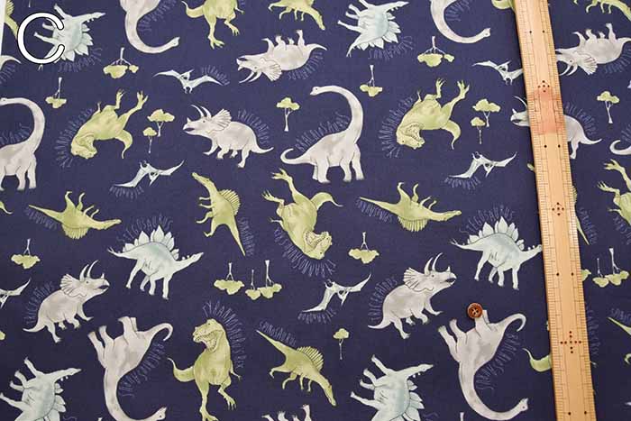 Cotton Ox Printed Fabric Shool boys Dinosaur - nomura tailor