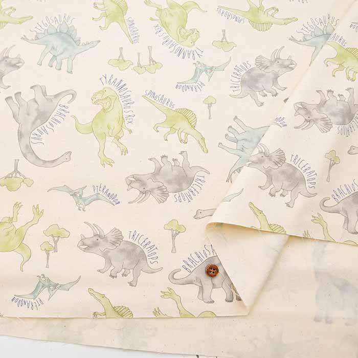 Cotton Ox Printed Fabric Shool boys Dinosaur - nomura tailor