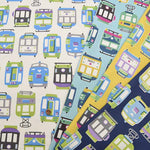 Cotton Ox Printed Fabric Retro Train - nomura tailor