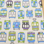 Cotton Ox Printed Fabric Retro Train - nomura tailor