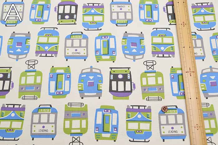 Cotton Ox Printed Fabric Retro Train - nomura tailor