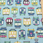 Cotton Ox Printed Fabric Retro Train - nomura tailor