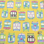 Cotton Ox Printed Fabric Retro Train - nomura tailor