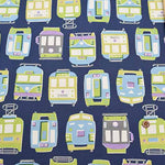 Cotton Ox Printed Fabric Retro Train - nomura tailor