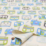 Cotton Ox Printed Fabric Retro Train - nomura tailor