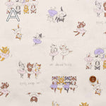 Cotton sheeting print fabric FunnyCat's Ballerina - nomura tailor