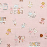 Cotton sheeting print fabric FunnyCat's Ballerina - nomura tailor