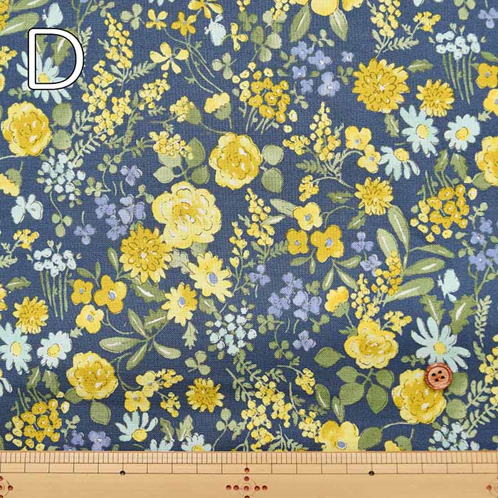 Cotton sheeting printed fabric Yellow Flower - nomura tailor