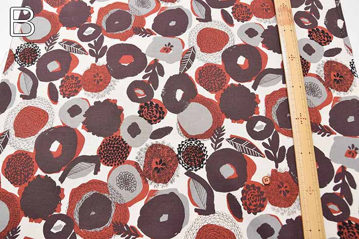 Cotton seating print fabric Flower Drawing - nomura tailor