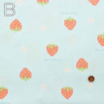 Cotton Ox Printed Fabric Petit embroidery Strawberry - nomura tailor