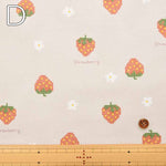 Cotton Ox Printed Fabric Petit embroidery Strawberry - nomura tailor