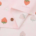 Cotton Ox Printed Fabric Petit embroidery Strawberry - nomura tailor