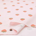 Cotton Ox Printed Fabric Petit embroidery Strawberry - nomura tailor