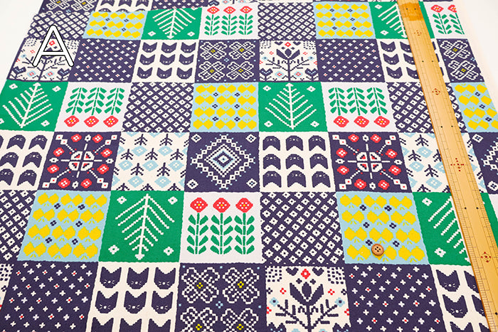 Cotton Oxford Fabric - Nordic Hugs Nordic Patchwork Style - nomura tailor
