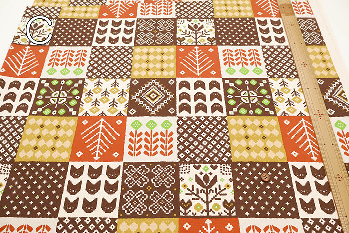 Cotton Oxford Fabric - Nordic Hugs Nordic Patchwork Style - nomura tailor