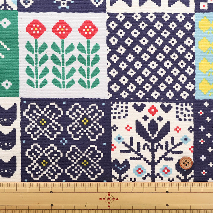 Cotton Oxford Fabric - Nordic Hugs Nordic Patchwork Style - nomura tailor