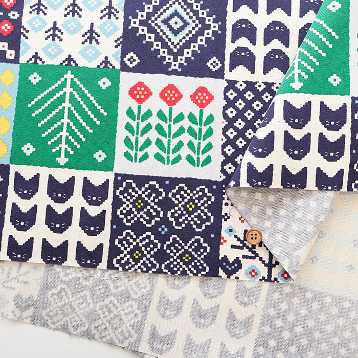 Cotton Oxford Fabric - Nordic Hugs Nordic Patchwork Style - nomura tailor