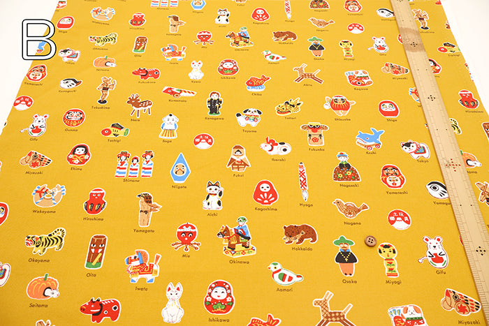Cotton Oxford Printed Fabric - Local Series Traditional Folk Toys - nomura tailor