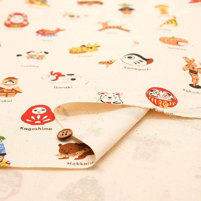 Cotton Oxford Printed Fabric - Local Series Traditional Folk Toys - nomura tailor